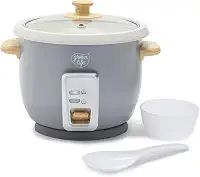 GreenLife - Vaporizador para panela de arroz de 6 chávenas, panela antiaderente de cerâmica removível sem PFAS, preajustes automáticos, cabo de impressão de madeira, função de manter quente, design de