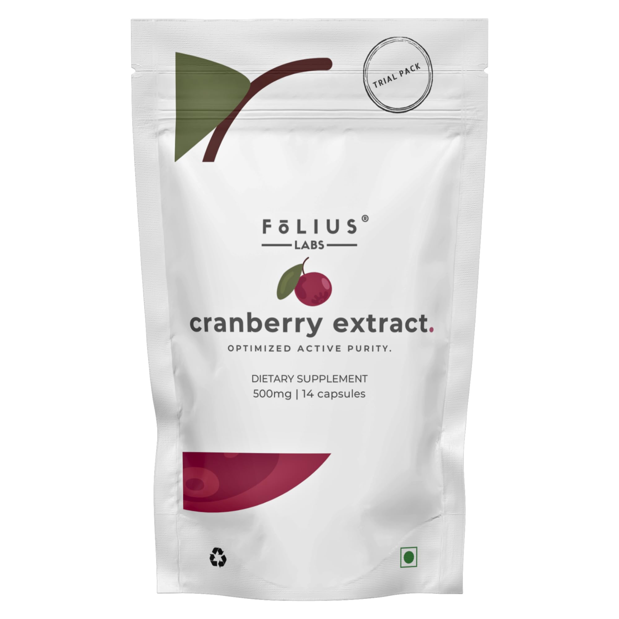 FOLIUS LABS Clean Label Cranberry Extract 25% – (Trial Pack)