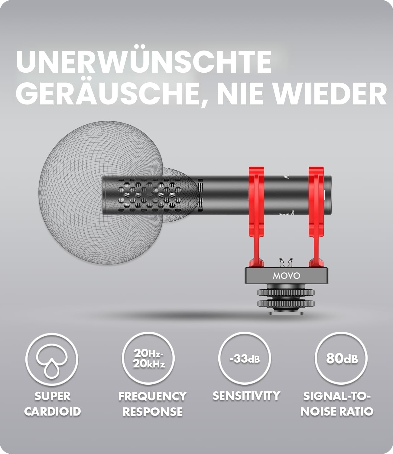 Movo X1-Mini Video Shotgun Mikrofon für Kamera Superniere 3,5 mm/USB-C Analog/Digital Kameramikrofon für DSLR, iPhone und Android Smartphones, Computer - Kompatibel mit Canon EOS, Nikon, Sony