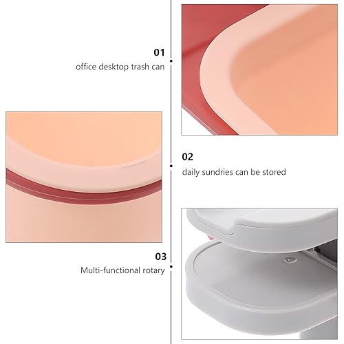 Miniatura 9 de VOSAREA Papelera de montaje en mesa, mini papelera colgante de escritorio, pequeño cubo de basura para maquillaje, soporte de basura para café,