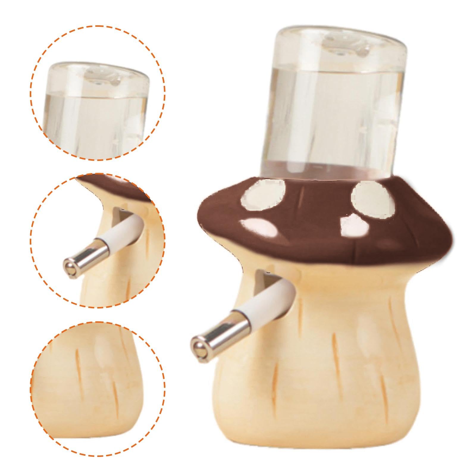 Sharplace Bouteille d'eau pour Hamster, Accessoires pour Petits Animaux (Furet, Souris, Gerbille), Distributeur d'eau en céramique à Motifs, Accessoires, Brun
