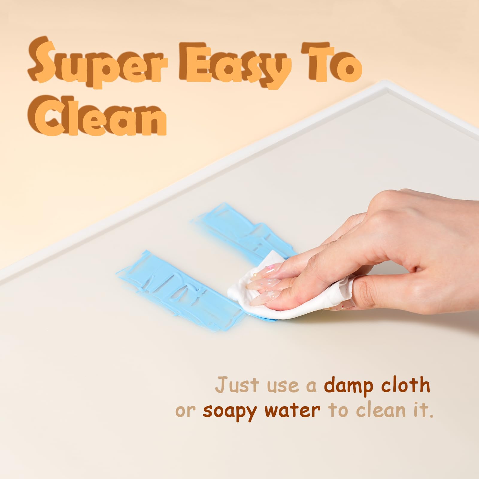 31.5 x 23.6 x 0.06 Inches Extra Thick Silicone Mat with Lip 0.22" Raised Edge for Resin, Large Silicon Mat for Kitchen Counter Heat Resistant, Silicone Craft Mat for Table Placemat by Foepoge(White)