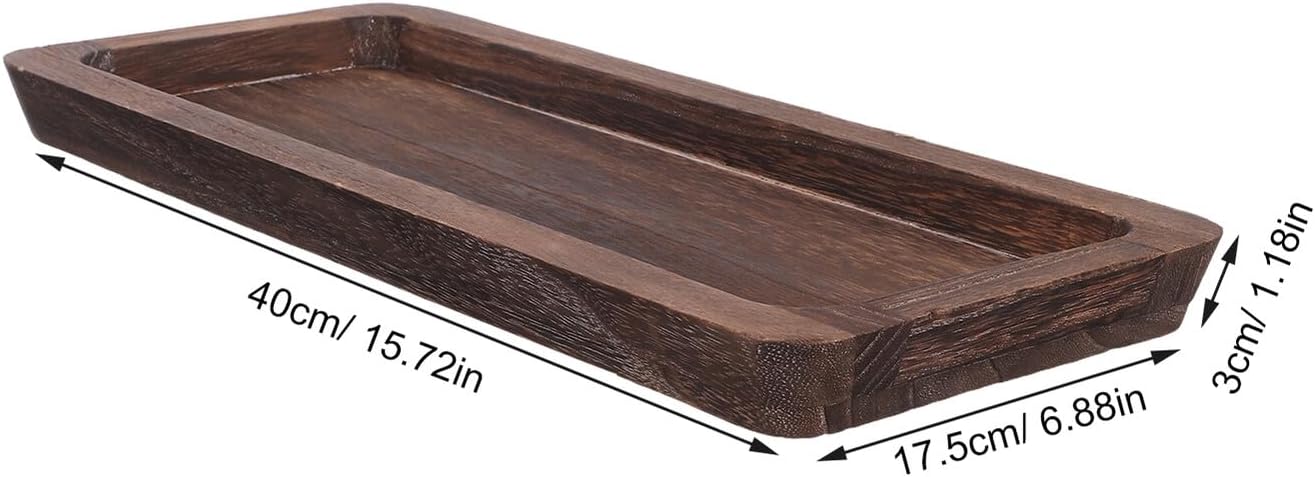 Decorative Wooden Tray Rustic Farmhouse Decor Long Rectangle Tray 15.74 X 6.88 X 1.18 in Wooden Serving Platter for Candles Coffee Table Kitchen Counter Dining Table Entryway