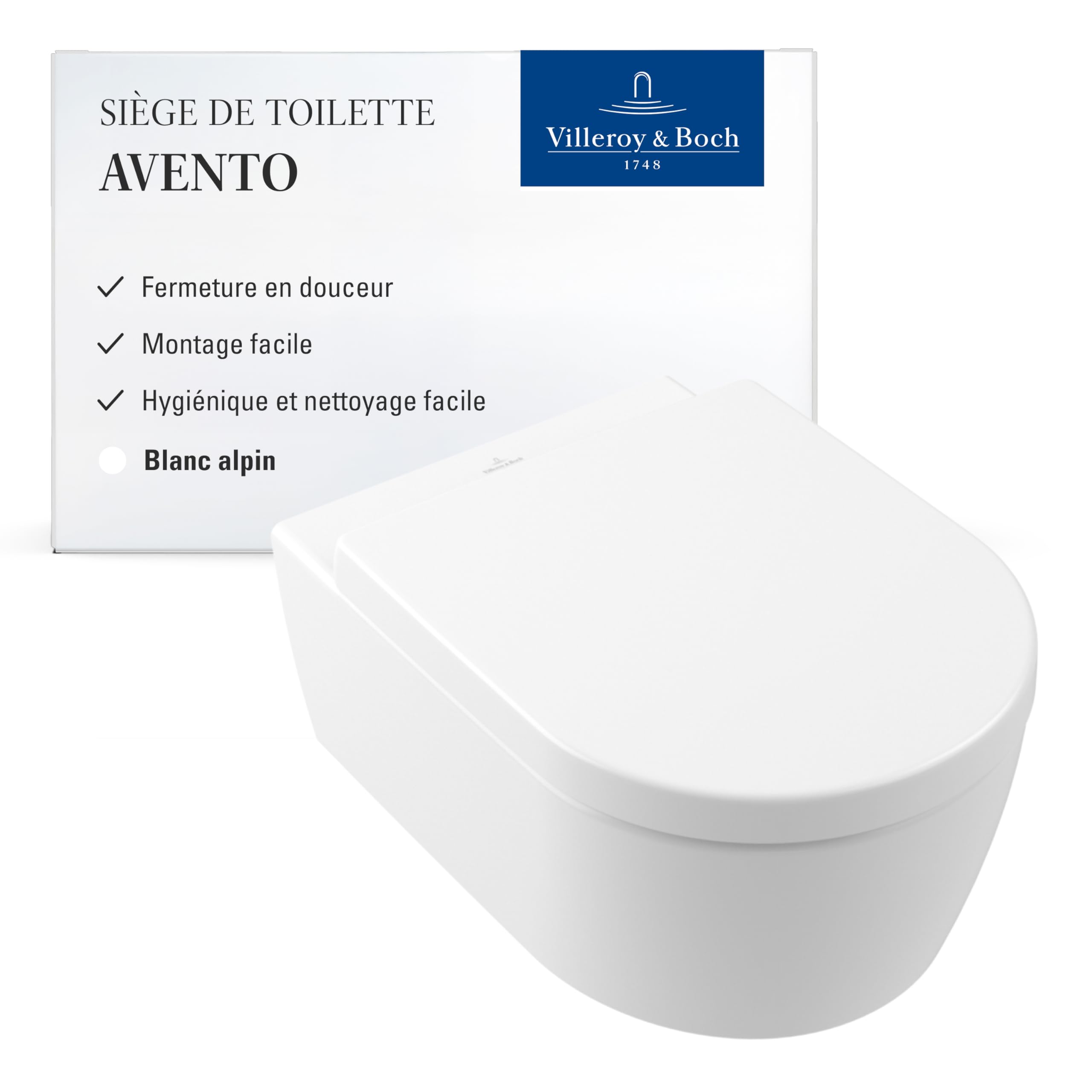 Siège de WC Avento haut de gamme abattant amovible blanc brillant