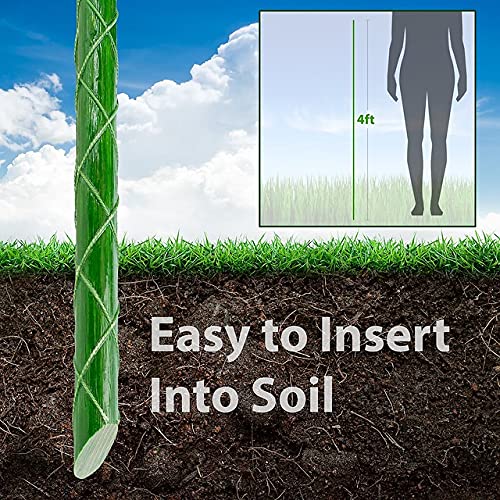 Eco Friendly 4-Ft Fiberglass Garden Stakes, Tomato Stakes, Plant Stakes (Pack Of 20), 0.31-Inch Dia #TOP3