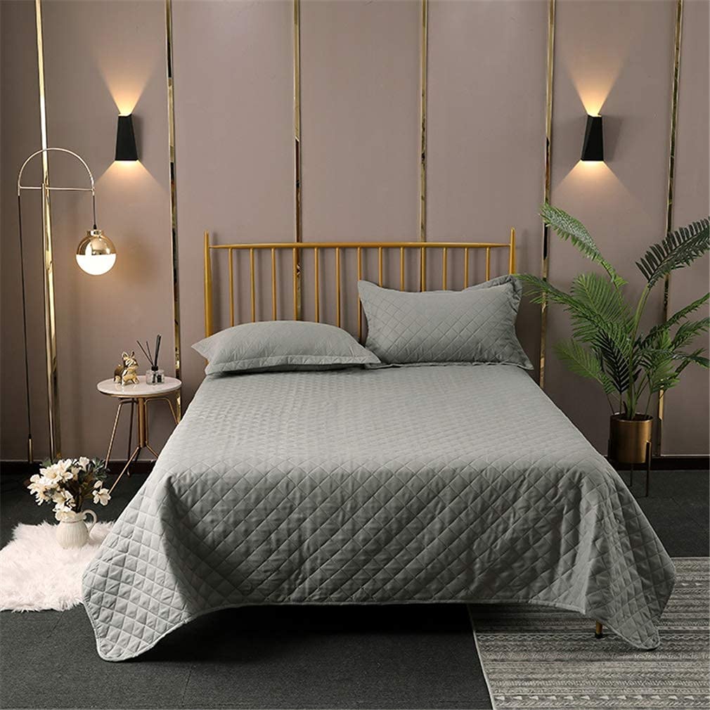 Colcha Acolchada King Size Color Negro/Blanco 3 Piezas Algodón Patrón Cuadrado Edredón Reversible Doble Colcha Juego De Cama con 2 Fundas De Almohada 50 X 70 Cm,Black,