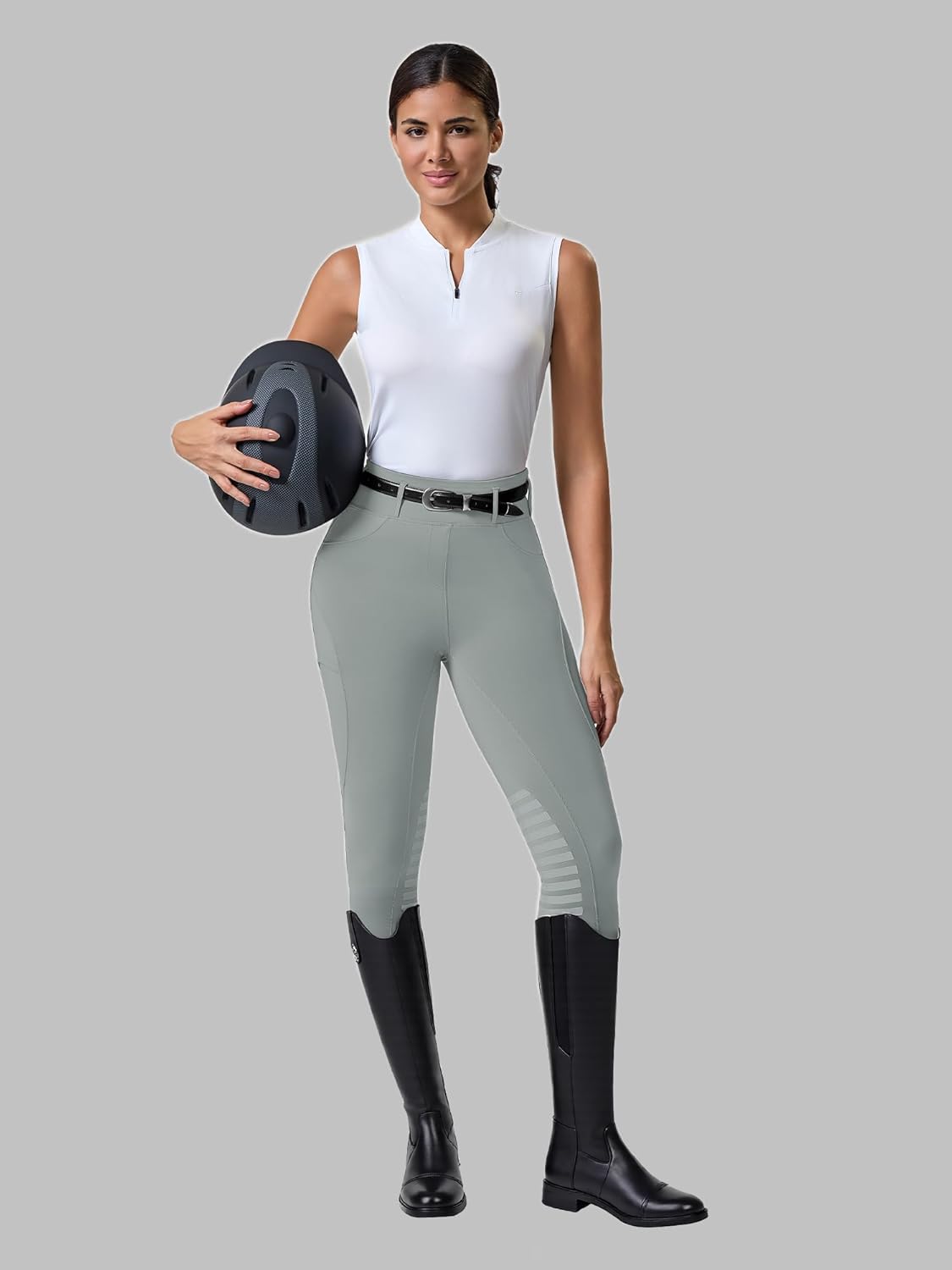 Women's Horse Riding Pants Knee-Patch Equestrian Breeches Horseback Schooling Tights for Women - Image 4
