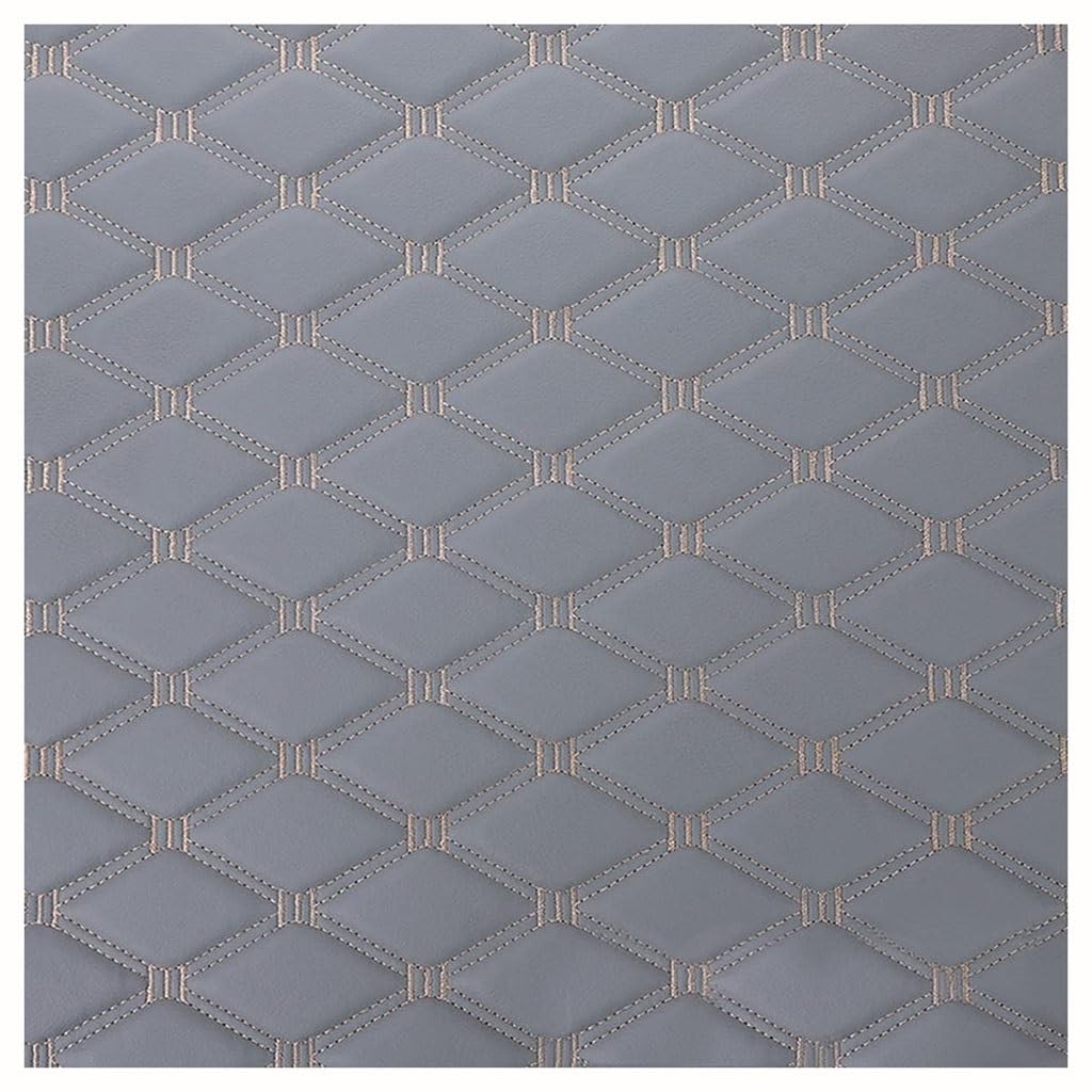Diamond Quilted Foam Faux Leather Vinyl Fabric Upgraded Non Slip Backed DIY Automotive Headliner Furniture Upholstery Headboards Fabric 63" Wide(Gray,