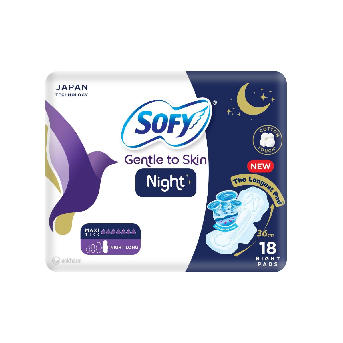Sofy Night Comfort Sanitary Pads Night Long 18 pcs