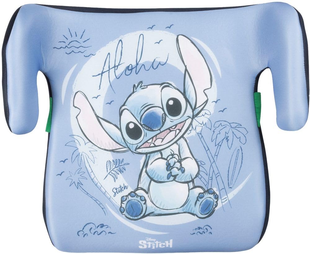 Fotelik dziecięcy Disney Stitch i-Size ECE R129, 126-150 cm, 22-36 kg, 6-12 lat, grupa 3, lekki i łatwy do przenoszenia - zdejmowany i zmywalny