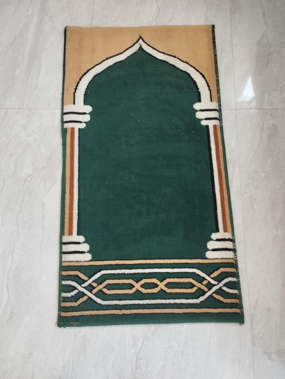 THE RUG SELLER Premium Janamaz Islamic Prayer Mat Rug Designer Soft Plush Washable Ideal for Salah, Namaz, Meditation, and Worship (Green2)
