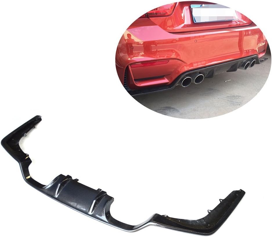 Carbon Fiber Rear Bumper Lip Diffuser fits for BMW 3 Series F80 M3 Sedan 4 Series F82 F83 M4 Coupe Convertible 2014-2018 Rear Bumper Cover Lower Lip Spoiler Valance Protector
