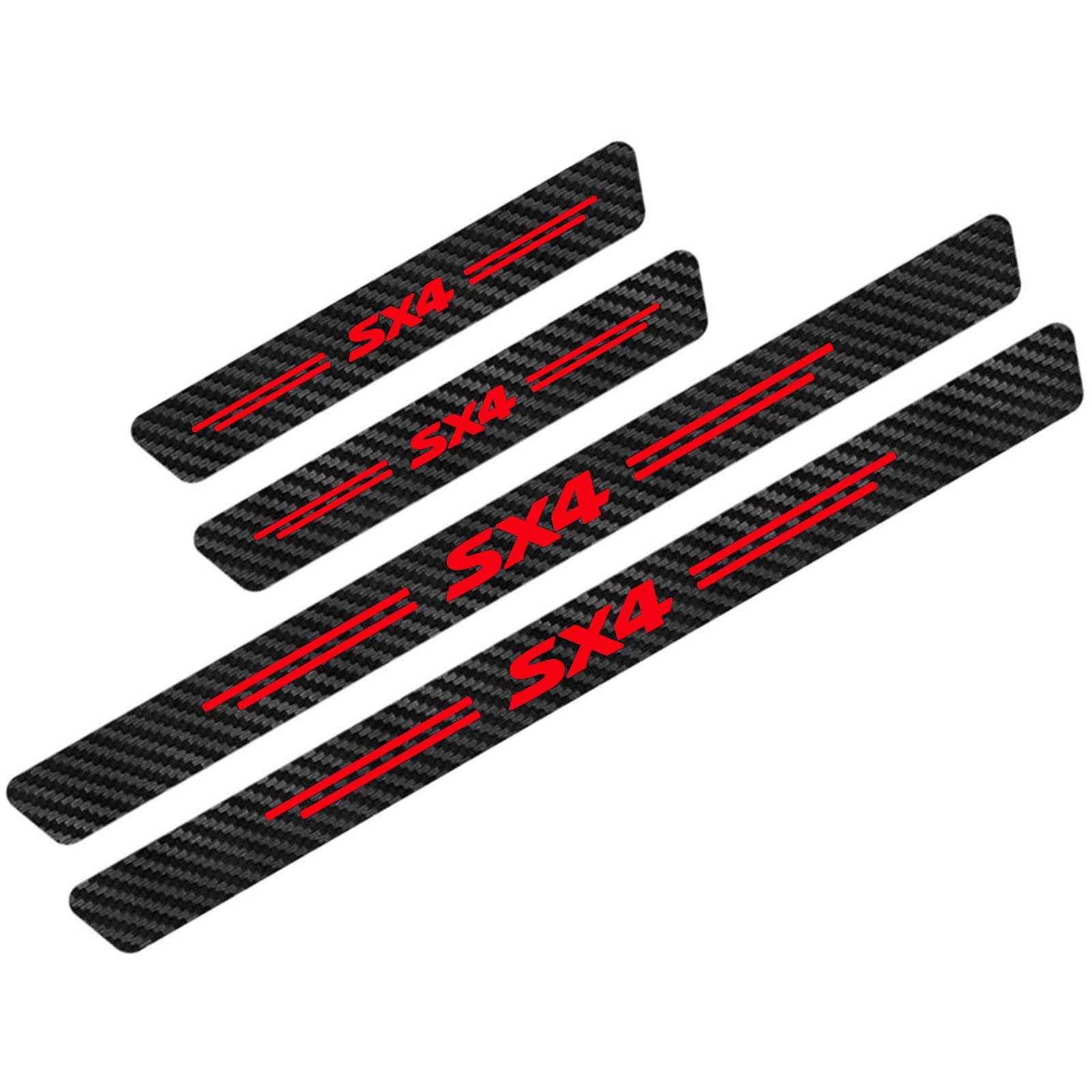 4 Stuks Auto Instaplijsten Beschermer voor Suzuki SX4, Carbon Fiber Drempel Beschermende Stickers, Auto Instaplijsten Dorpel, Auto Trim Accessoires