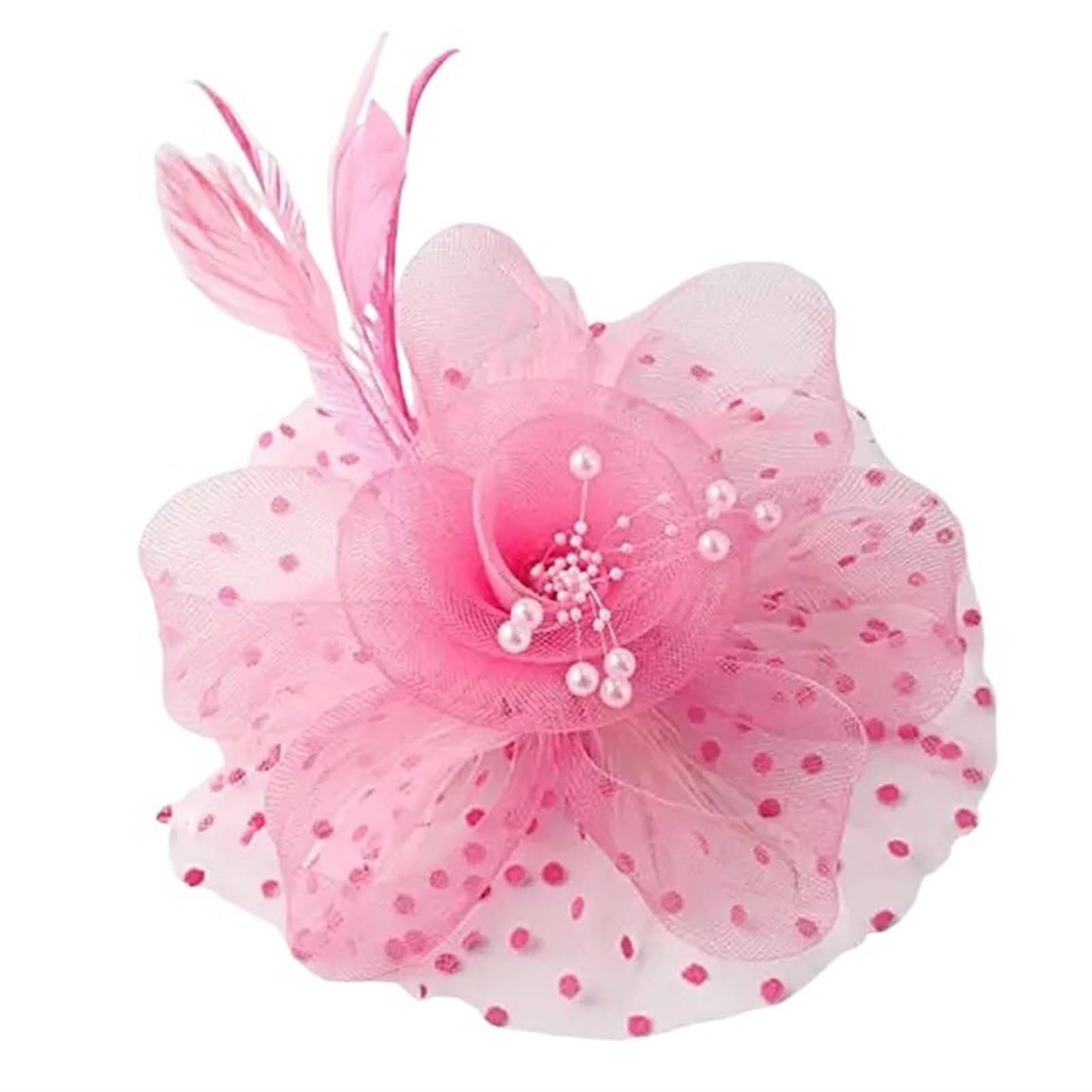 UALXPAO Wedding Hats Party Fascinator Headdress Wedding Headwear Bridal Hair Accessories for Tea Party,Weddings(Pink)