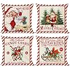 PANDICORN Vintage Christmas Pillow Covers 20×20 Set of 4 for Christmas Decorations Red Christmas Santa Trees Candy Cane Sleigh Rides Reindeer Rustic Country Holiday Decor Throw Pillows Cases