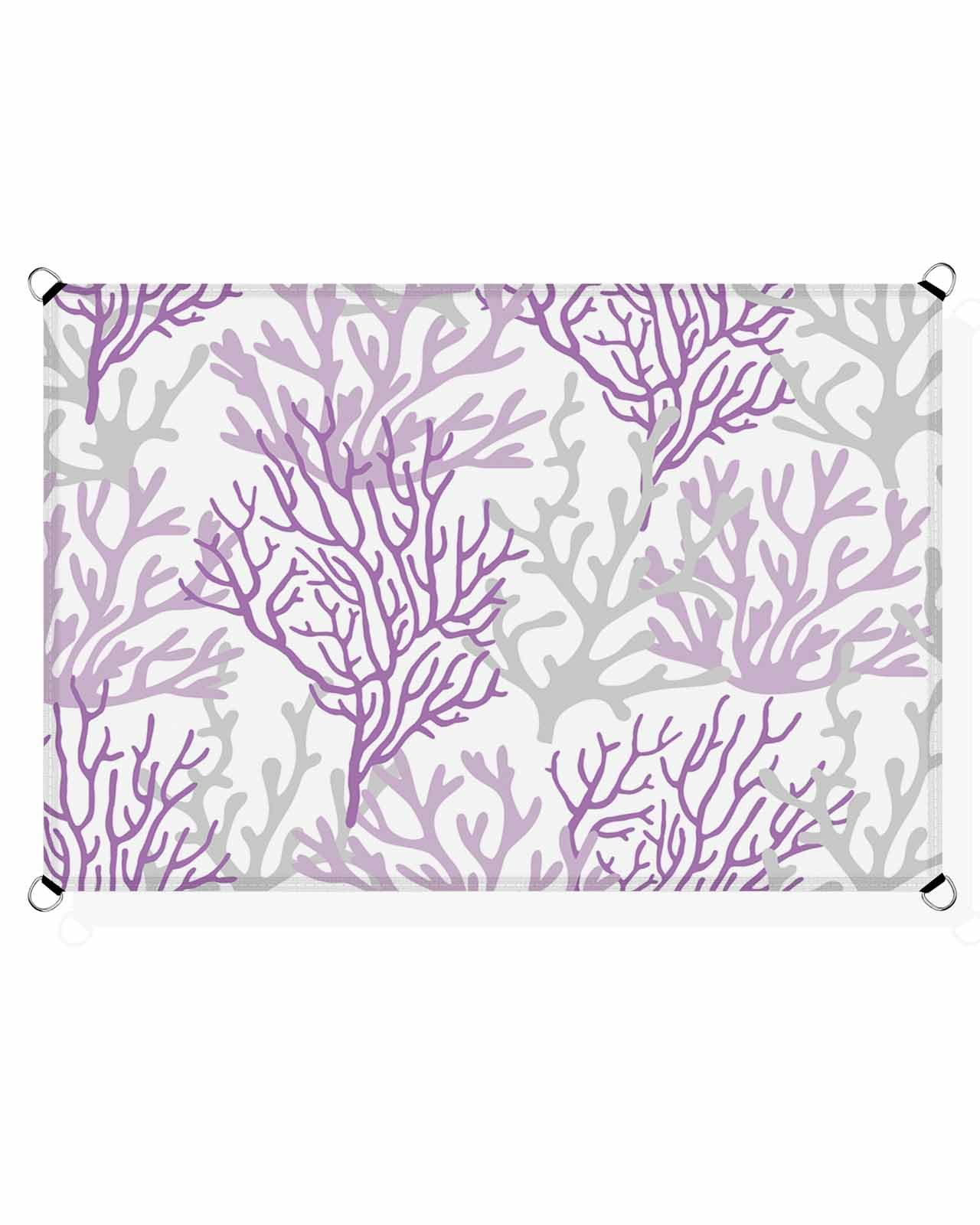 Purple Grey Coral Sun Sail Shades Rectangle Canopy,Sunlight Block Heavy Duty Curved Backyard Shade Cover,Waterproof Sun Shades for Patios Garden Outdoor,6.5'x10' Summer Ocean Coastal Geometric Sea