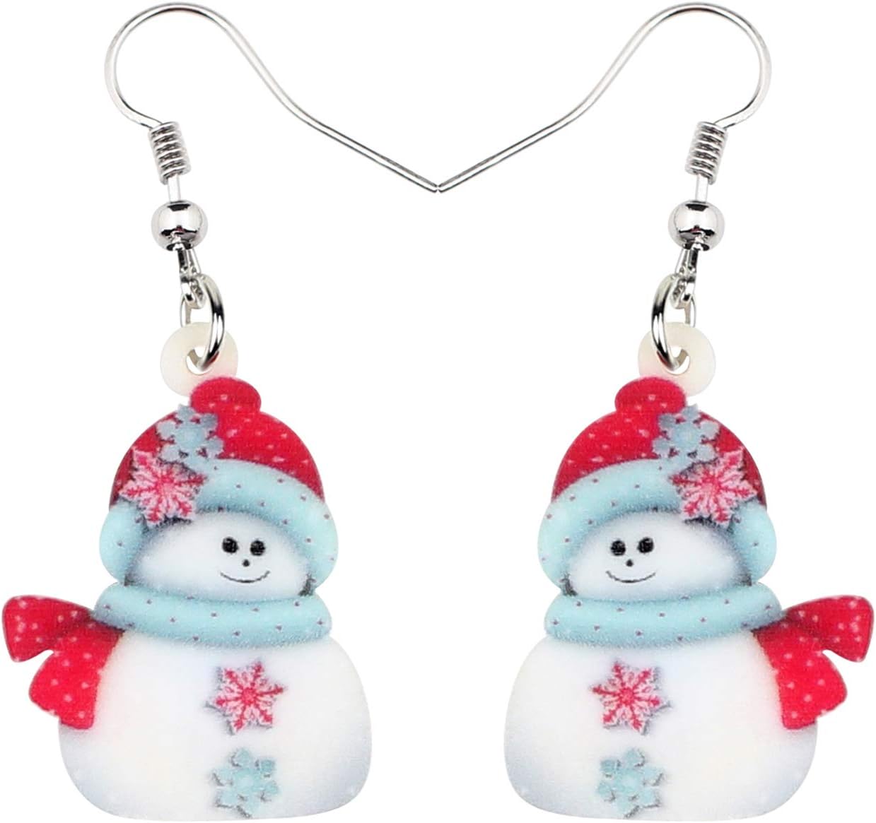 NEWEI Cute Acrylic Cartoon Christmas Snowman Earrings