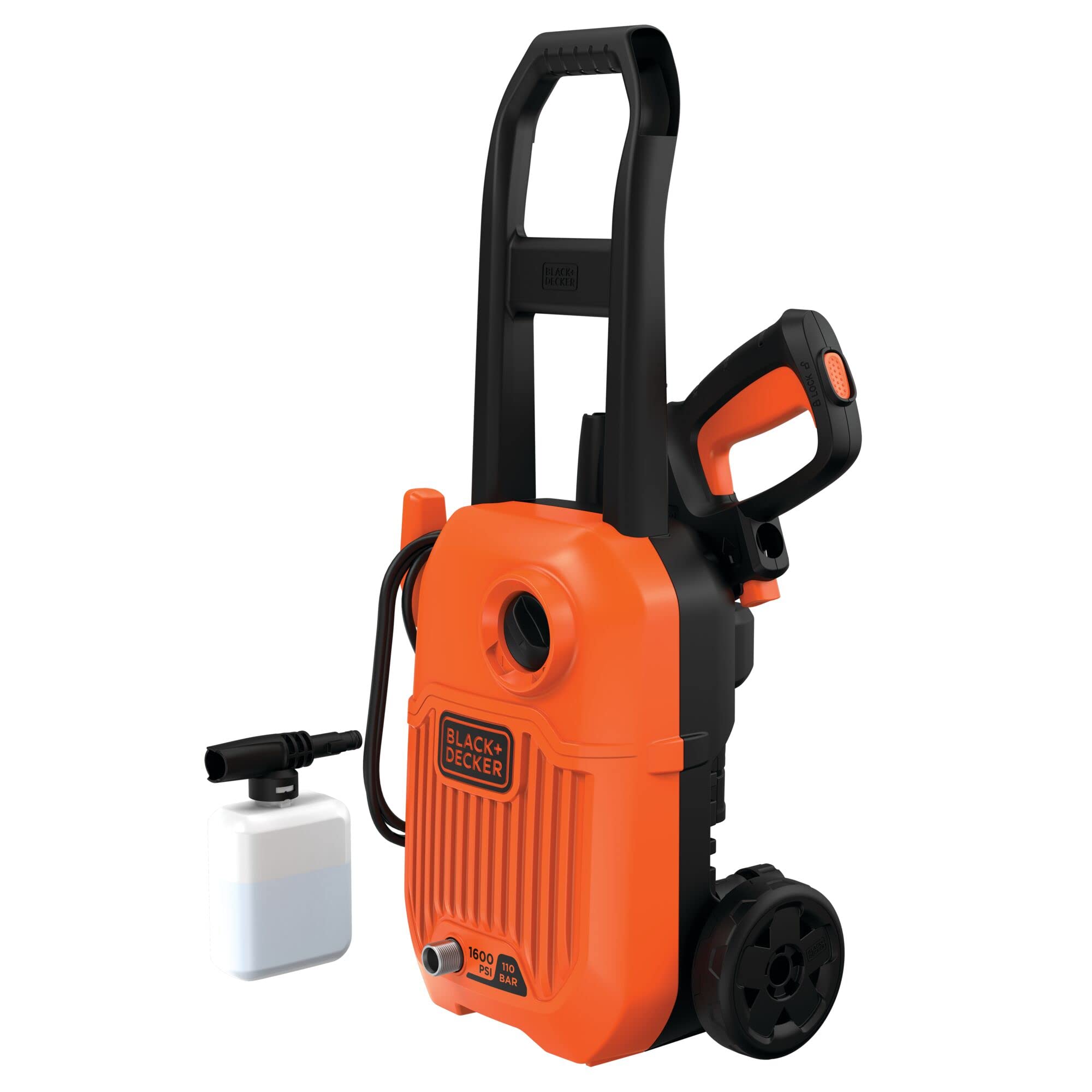 Hidrolimpiadora con cable 1300W 110 bar/1600 psi con ruedas y asa larga