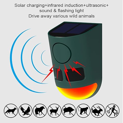 Miniatura 2 de Alarma solar con sensor de movimiento para exteriores  Sonido de 129 dB, detector de movimiento de ultrasonido de alta frecuencia multibanda, con