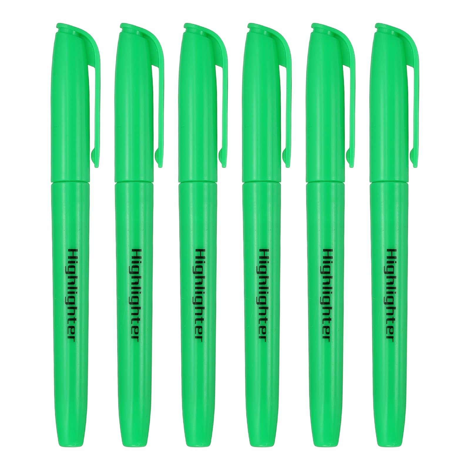 PATIKIL Green Highlighter, 6 Pack High Lighters No Bleeds Highliters Pens Neon Clear View Bright Quick Dry Pocket Marker Pen Sticks Chisel Tip Cute for Books Office Adults Classroom