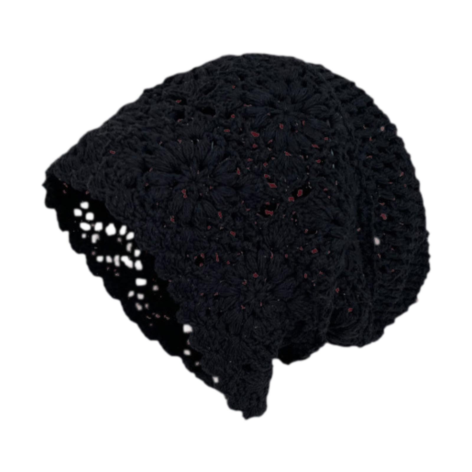 Womens Crochet Beanie Breathable Hollow Out Skull Cap for Shopping Vacation Black| Hats| Accessories |Clothing Shoes &-image-33