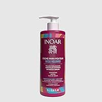 Inoar Creme para Pentear Mega Volumão, Hidratação Intensa, Volume Prolongado, Aminoácidos, Biotina, Óleo de Argan, Cabelos Cacheados e Crespos, 1L