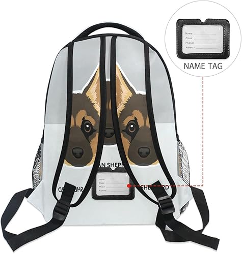 Miniatura 4 de Pfrewn Mochilas infantiles para niñas y niños, lindos animales, mochila escolar para estudiantes escolares, Perro pastor alemán, Mochilas Daypack