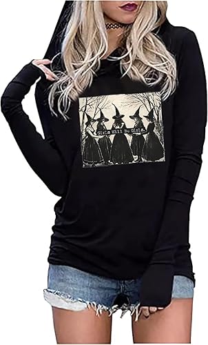 Sanderson Sisters Squad Hoodies Women Long Sleeve Halloween Pullover Tops