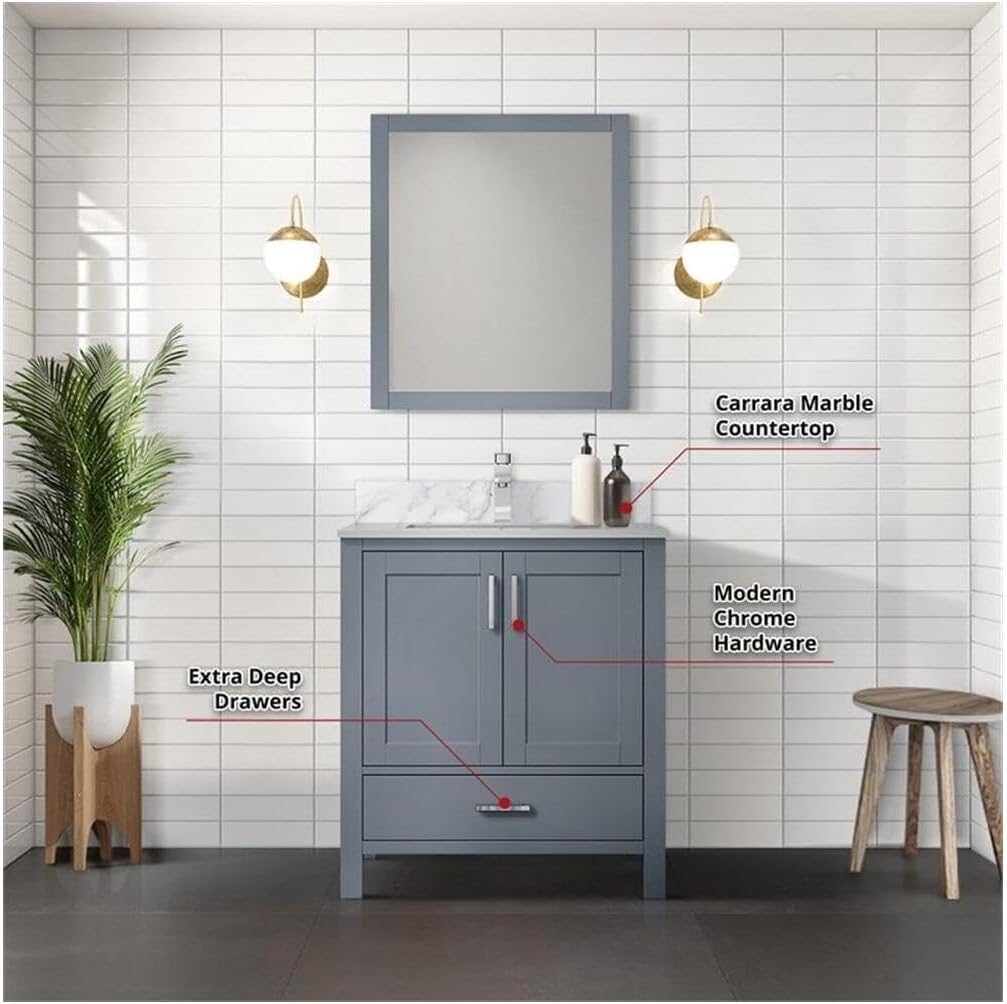 Jacques 30 in. W x 22 in. D Dark Grey Bath Vanity