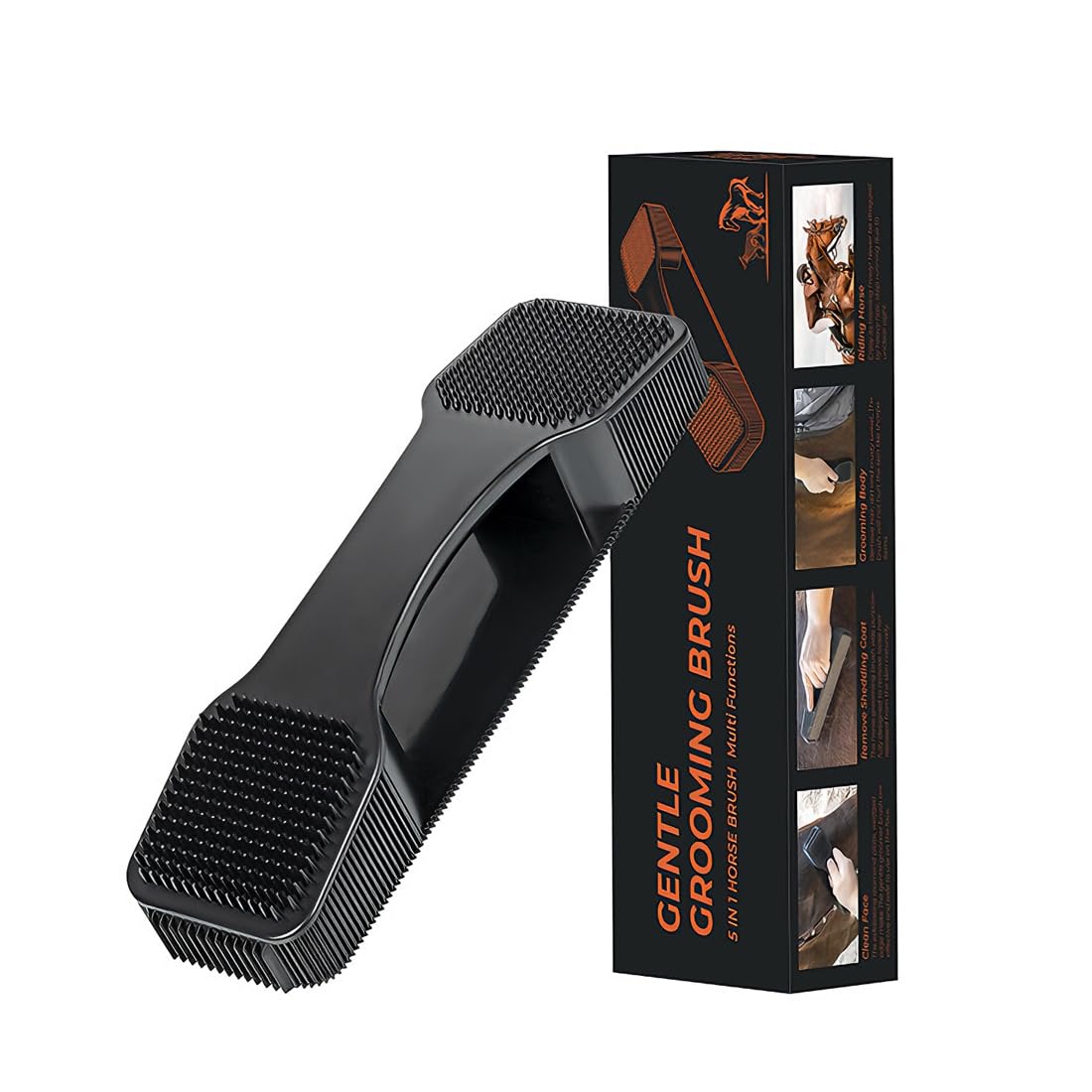Spazzola per Cavalli 5 in 1 Groomer Gomma Rimozione Peli Pettine Massaggio Pulizia Lucidatura Manto