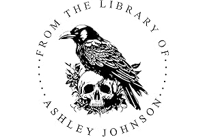 Personalized Raven Skull Book Stamp - Unleash Your Inner Bookworm