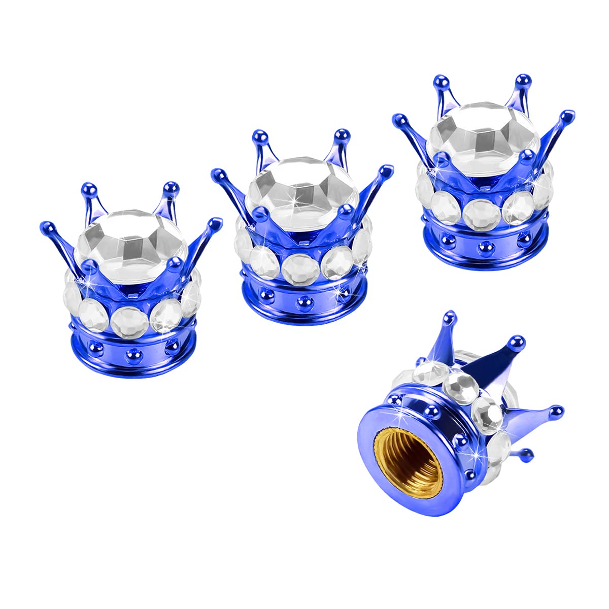Universal Stem Covers 4-Pack Bling Tire Valve Caps - Crystal Rhinestone Stem Covers For Cars, SUVs, Bicycles & Trucks Rhinestone Tire Accessories-203970