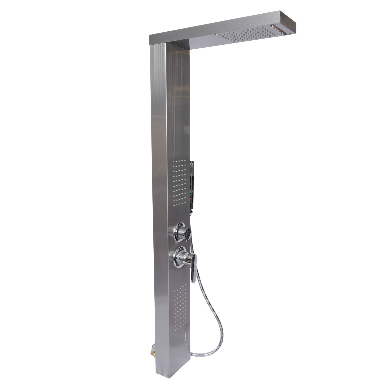Multifunction Stainless Steel Shower Panel with Rain Shower Waterfall Shower and Massage Jets