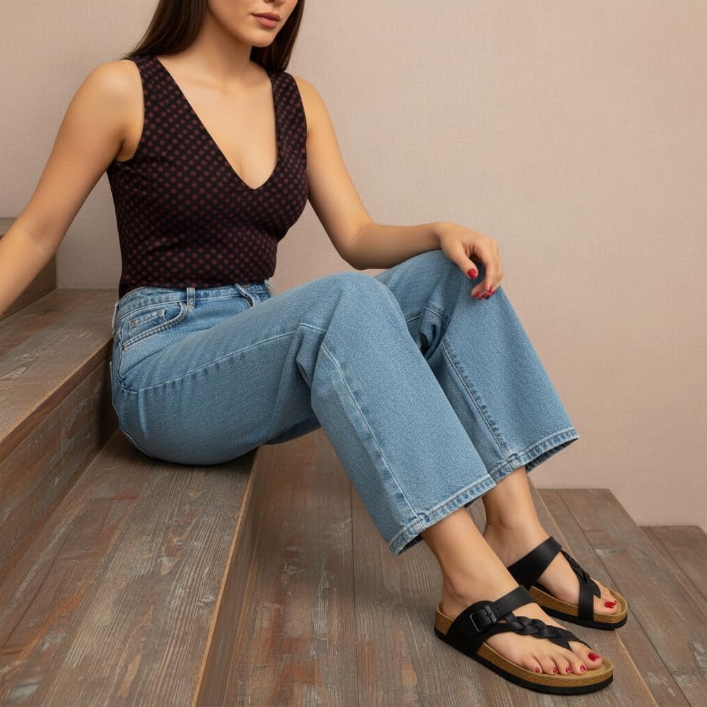 CUSHIONAIRE Women's Libby Cork footbed Sandal with +Comfort and Wide Widths Available, - Image 8