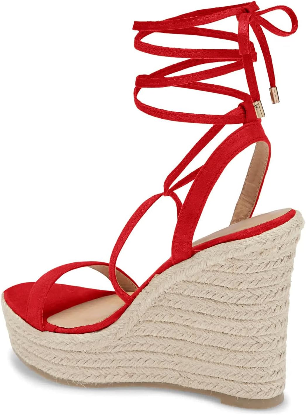 Women's Espadrille Wedges Lace Up Platform Ankle Cross Strap Slingback Summer Dress Sandals - Image 3