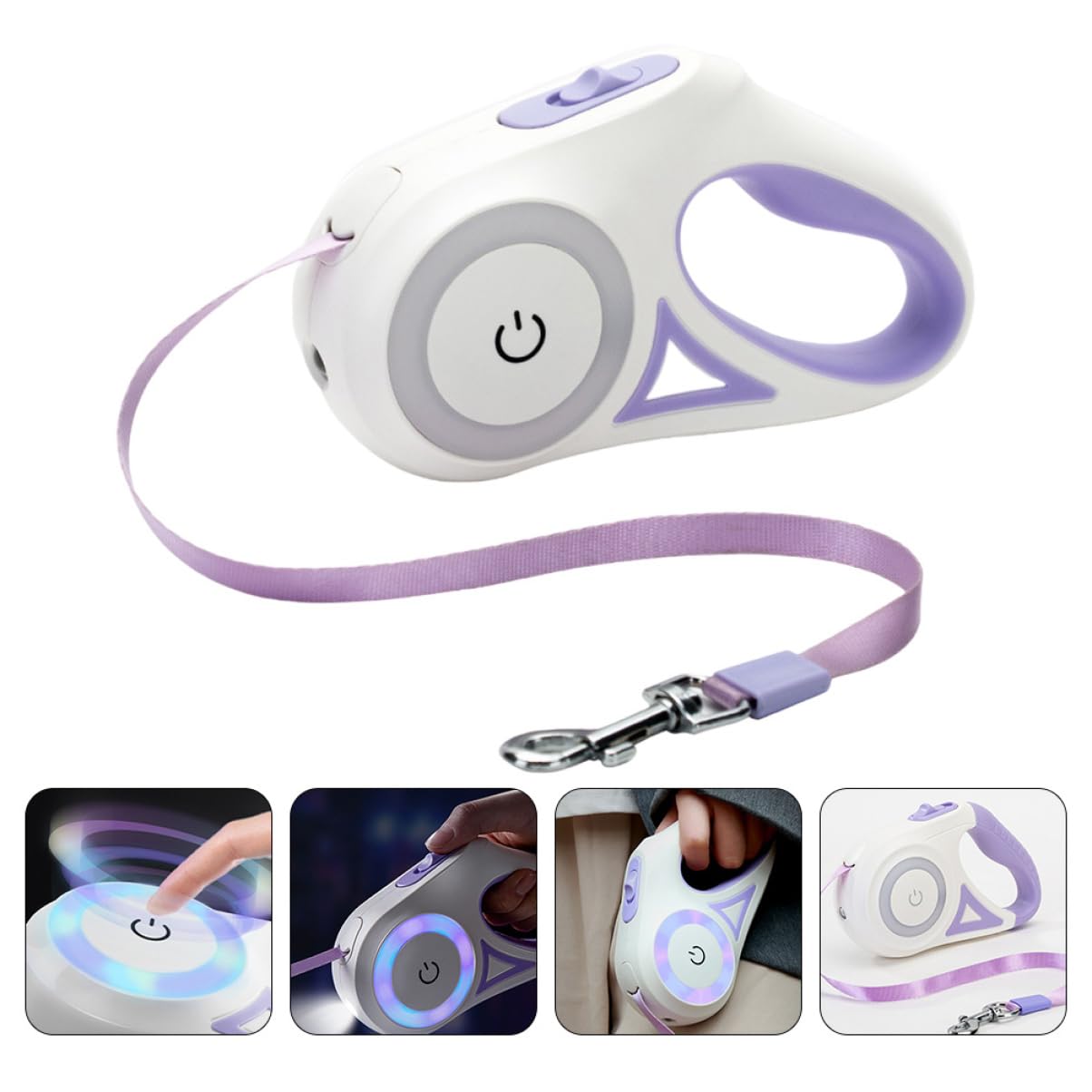 Toyvian Laisse pour Rétractable avec Lumière LED de Traction Automatique Laisse Portable pour Promenade de Accessoire