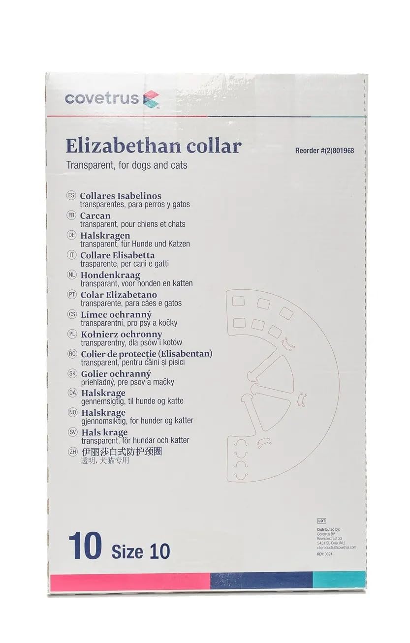 Collier élisabéthain 10 cm COVETRUS carcan de protection vétérinaire pour petit chien et chat lot de 10
