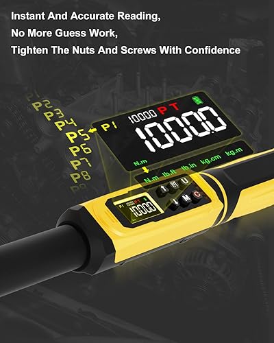 Miniatura 8 de ATsafepro Llave dinamométrica de clic de 14 de pulgada, juego de 14 piezas (20  200 pulgadas libras), llave dinamométrica ajustable de 72 dientes de