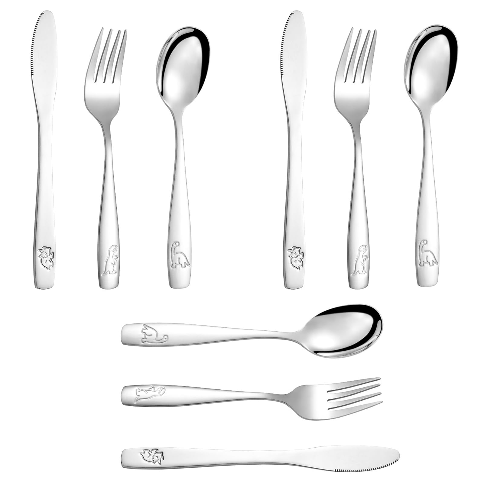 Posate Bambini Lehoo Castle 6 Pezzi - Acciaio Inox 304, Forchette, Coltelli, Cucchiai Per 1-4 Anni - Foto 8