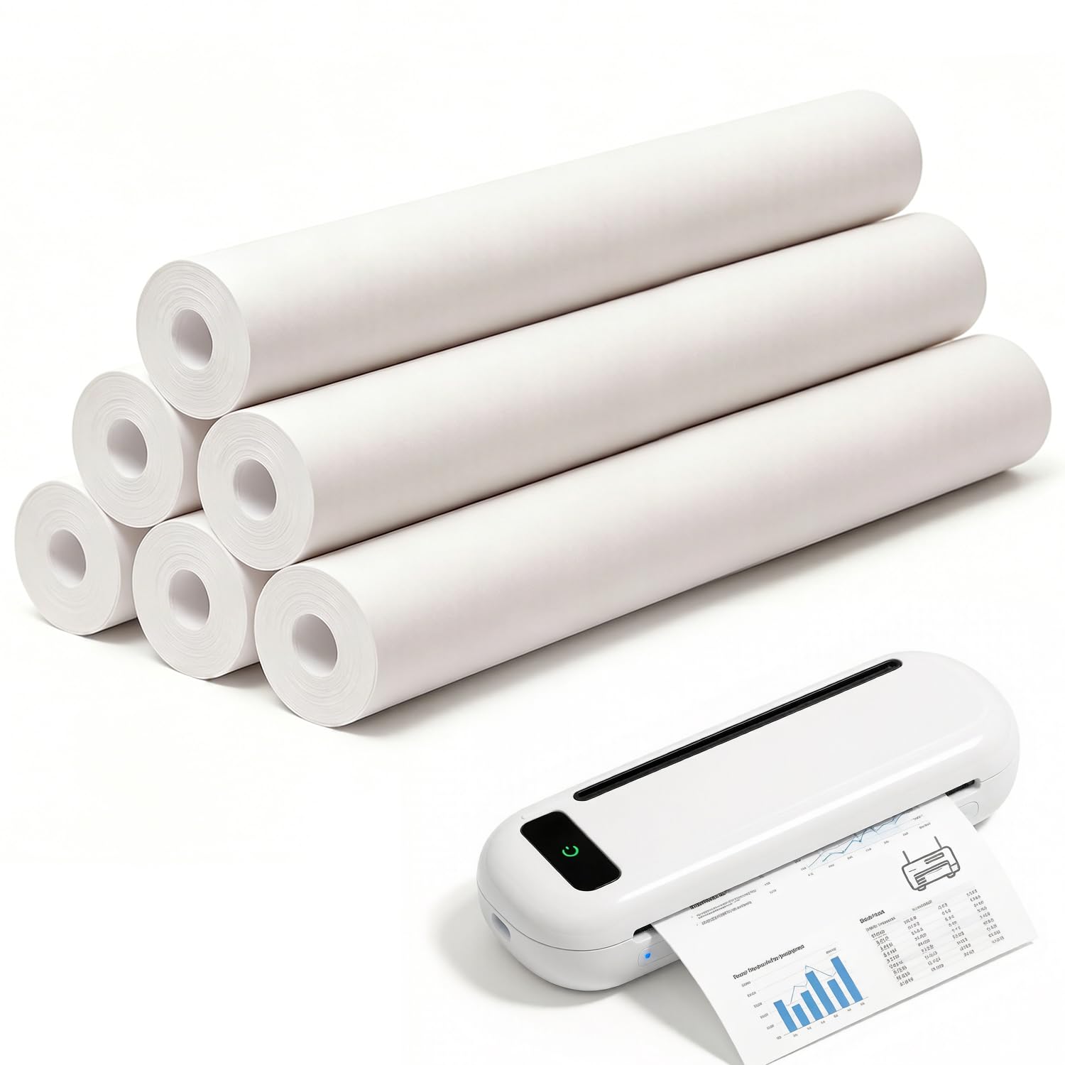 6 A4 Thermal Paper Rolls, 150 Sheets, Inkless, Anti-Oil（210x297mm