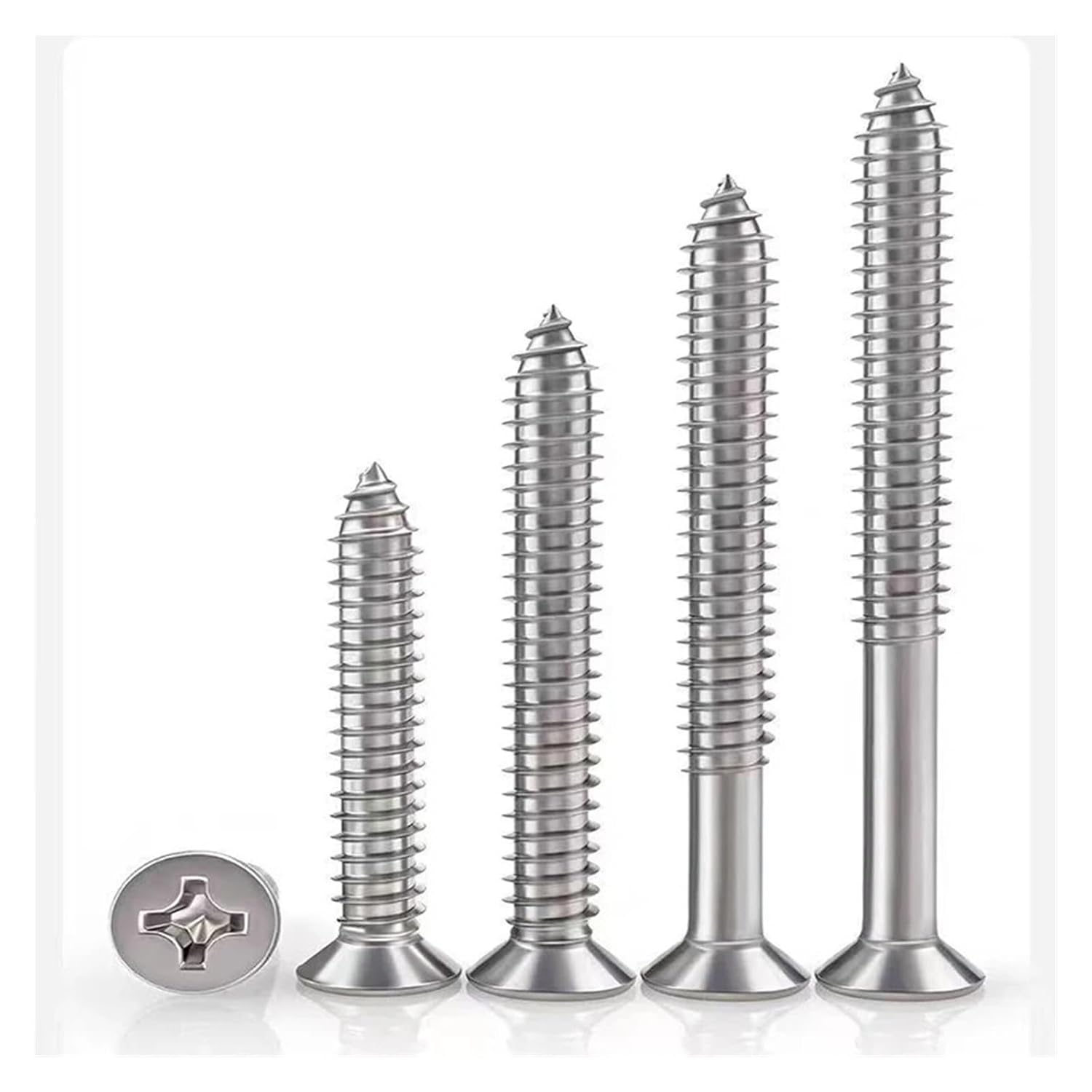 M4/M5/M6/M8 304 Stainless Steel Extended Flat Head Self Tapping Screw Countersunk Switch Socket Wooden L:30-200mm(55mm(10pcs),M8)