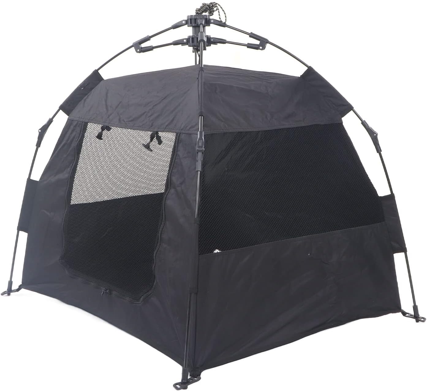 Outdoor Cat Enclosure Portable Pet Playpen Tent Playhouse Automatic Retractable Foldable Outside Habitat Black for Camping and Picnics Oxford Cloth 35.4 x 27.6 x 26.8in