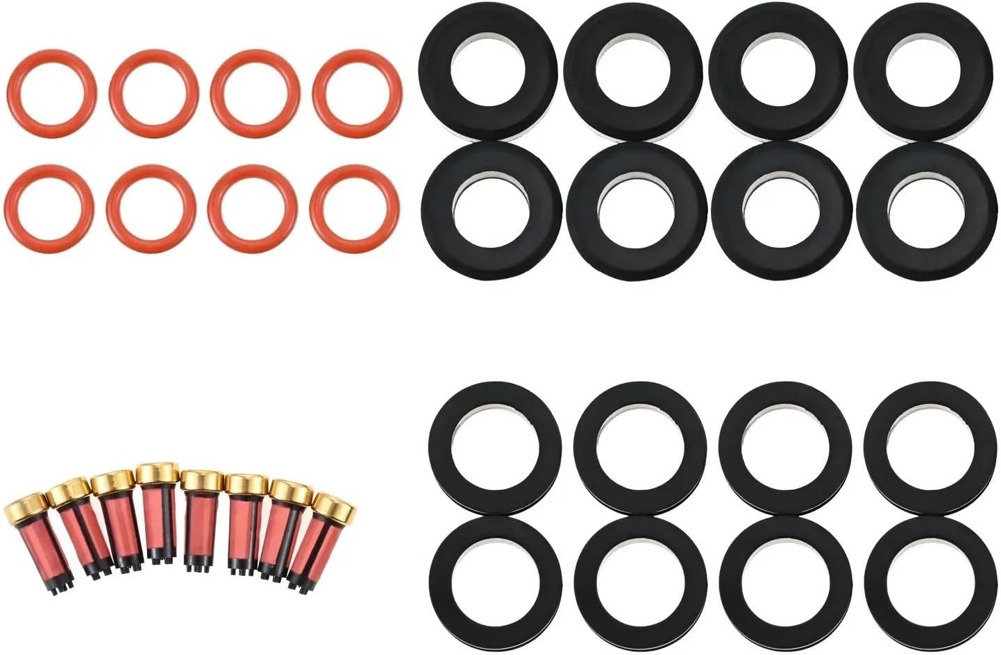 Fuel Injector 8 Sets 23250-50040 Fuel Injectors Seals Repair Kit For Toyota For 4Runner For Tundra For Lexus GX470 4.7L V8 1998-2005 Car Injector