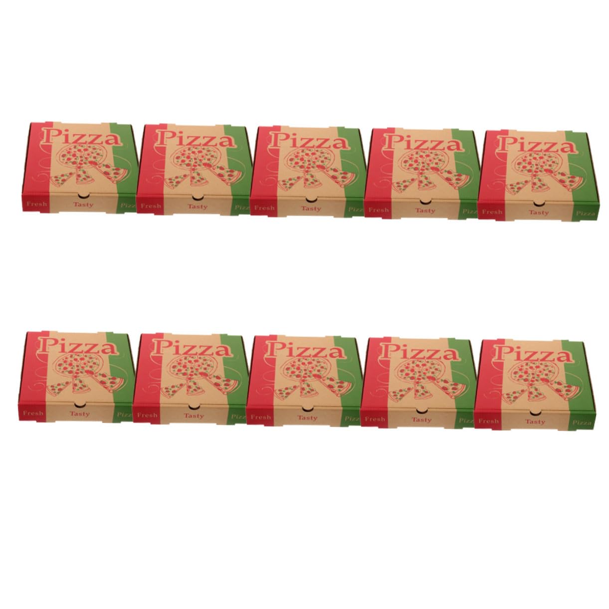 10 pezzi Scatole per Pizza in Carta Alimentare Contenitori Pieghevoli Resistenti per Asporto e Feste Confezione Pratica per Pizze Piccole