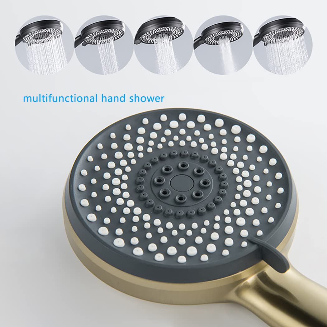 Set Doccia con Rubinetto e Display Digitale a LED, Montaggio a Parete, soffione da 10 Pollici, doccetta, soffione Bidet, Spazzolato