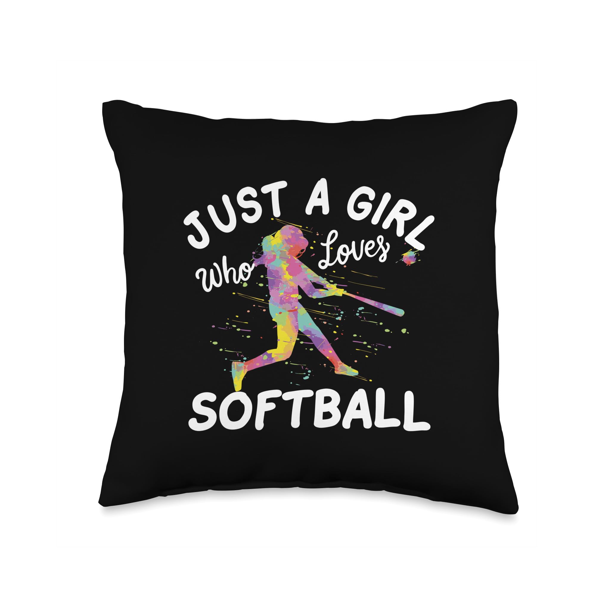 Just A Girl Who Loves Softball Throw Pillow