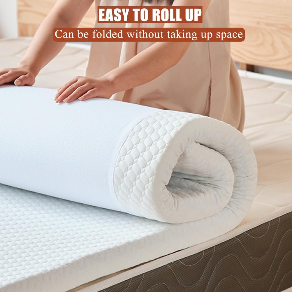 White/8cm,120x200cmFULL, Memory Foam Japanese Futon Mattress Topper Foldable Roll Up Traditional Floor Mattress Pad Thicken 5Cm/8Cm Tatami Mat Sleeping Pad Dormitory Camping Mattress