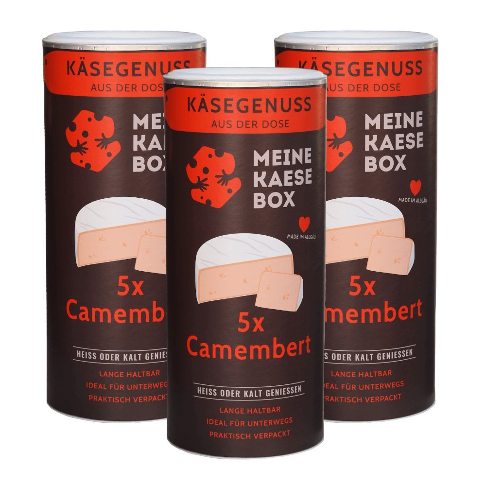 MeineKaeseBox KÄSEBOX 3-ER BOX 15 X 125 G CAMEMBERT BRIE DOSENKÄSE