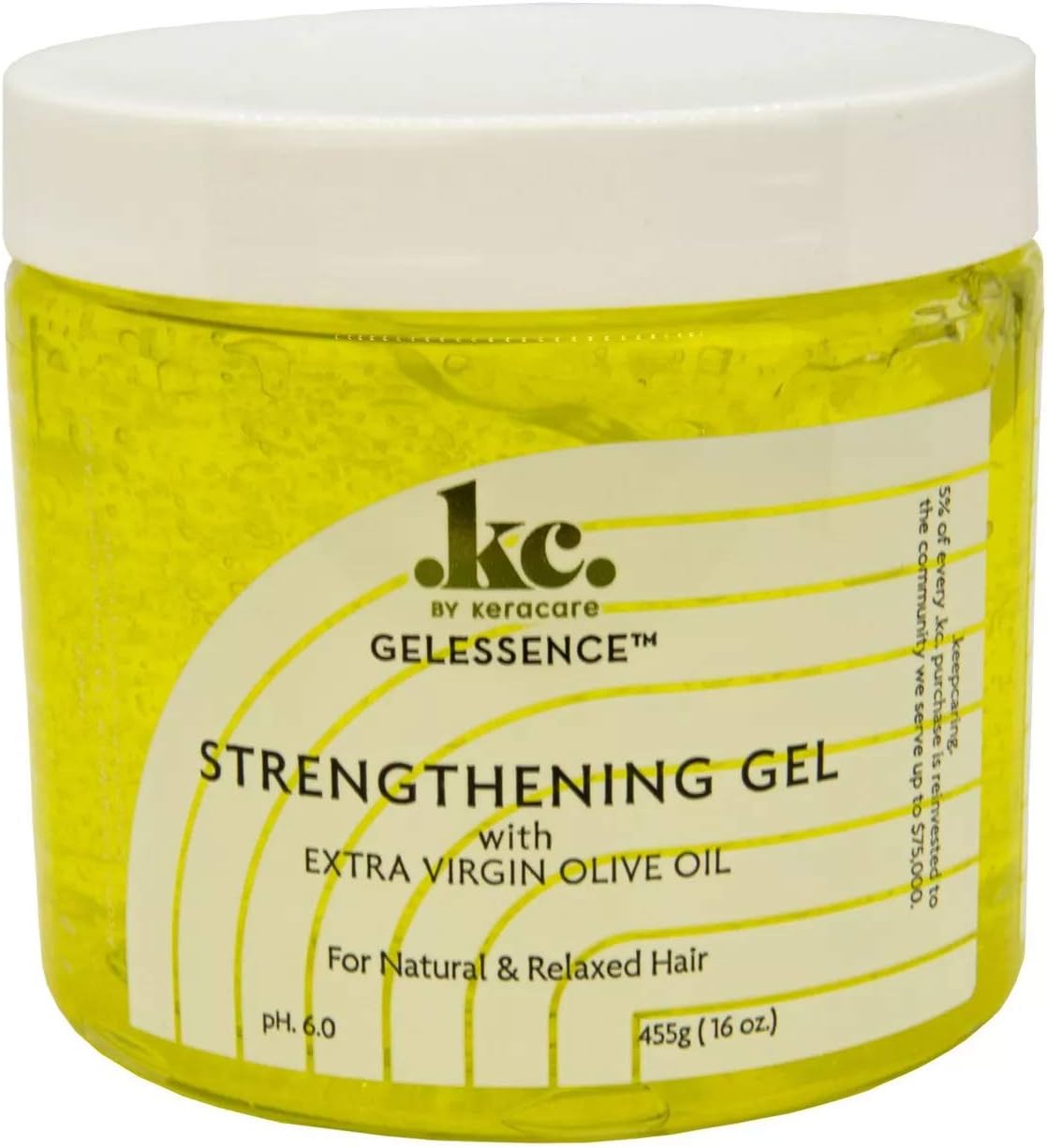 KeraCare GelEssence Strengthening Gel - 16 ounce - with Extra Virgin Olive Oil (EVOO) - Strengthens Hair - Adds Shine - Flake Free - Vegan - Crunch Free