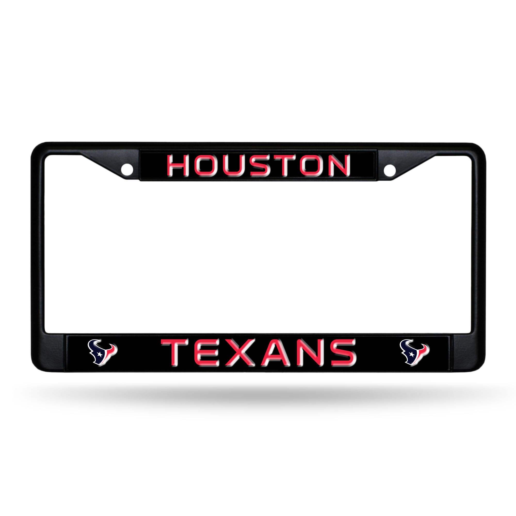 Rico Industries NFL Football Primary Black Chrome Frame with Plastic Inserts 12" x 6" Car/Truck Auto Accessory